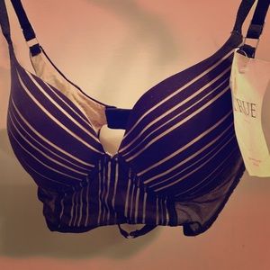 True&Co. Black&Cream Bra, 32C, BRAND NEW